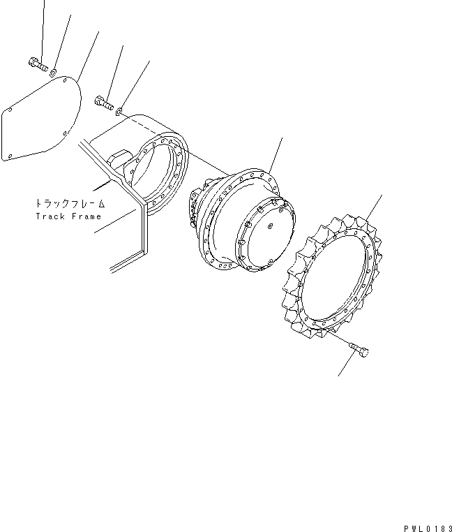 Komatsu parts book diagram for PC228USLC-2J S/N 15001-UP (For KUK / Chassis only): FINAL DRIVE (TRAVEL SPEED 1ST)