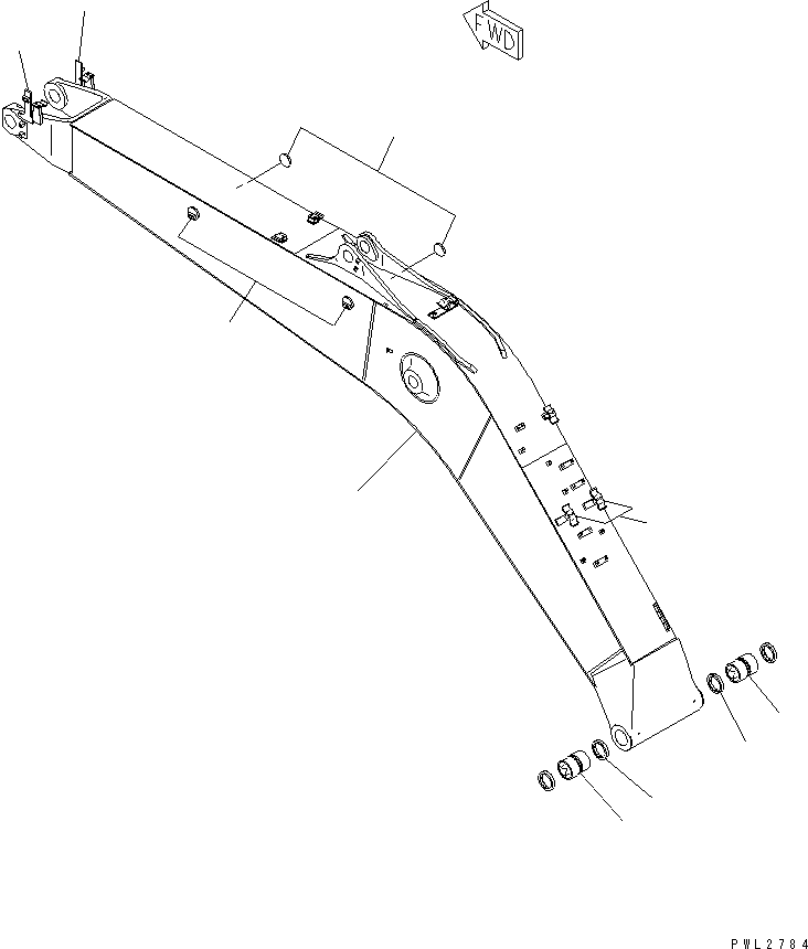 Komatsu parts book diagram for PC228USLC-2J S/N 15001-UP (For KUK / Chassis only): MONO-BOOM (5.7M BOOM) (HEAVY DUTY) (FOR ADDITIONAL PIPING) (EU SPEC.)(#15321-)