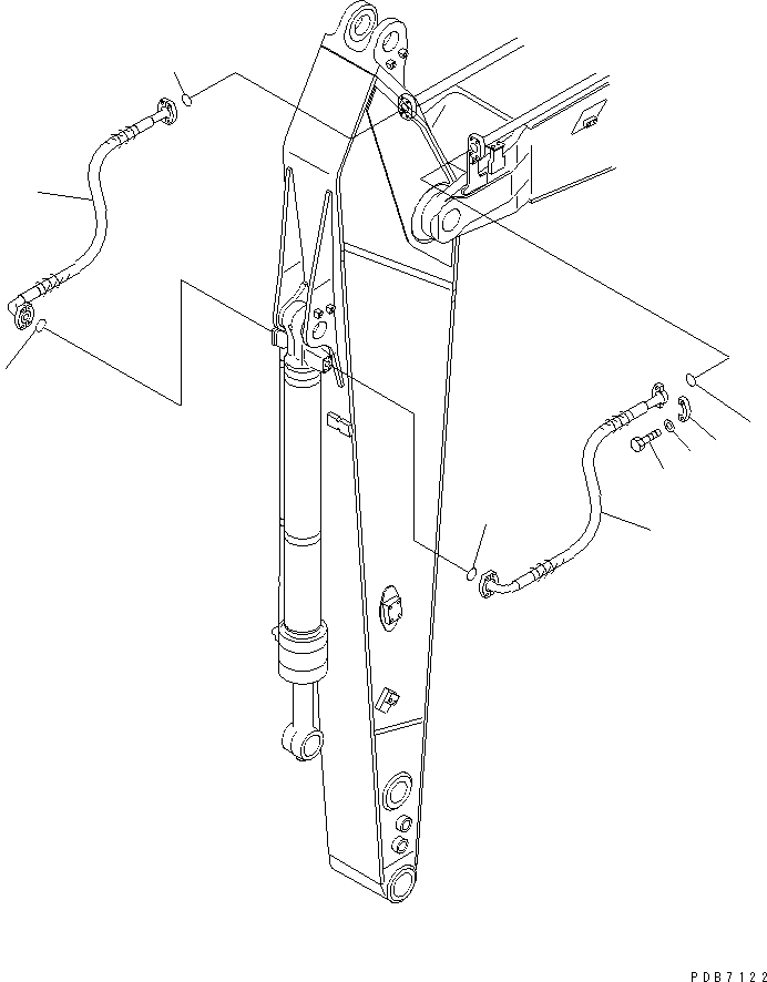 Komatsu parts book diagram for PC228USLC-2J S/N 15001-UP (For KUK / Chassis only): ARM (2.9M) (1 ACTUATOR) (BUCKET CYLINDER HOSE)