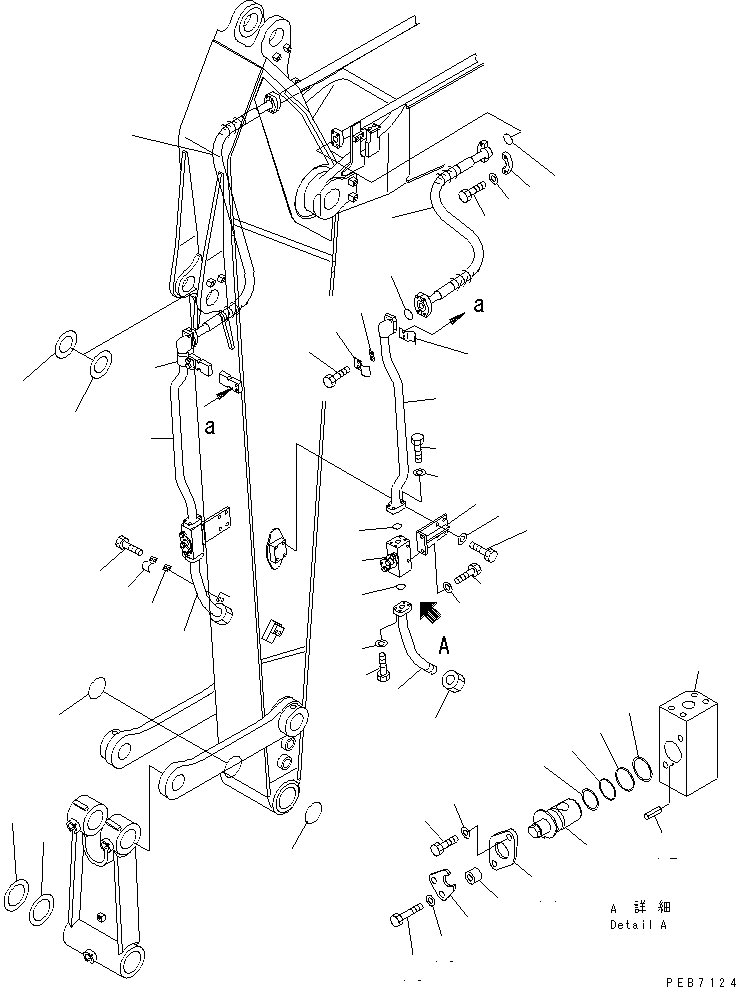 Komatsu parts book diagram for PC228USLC-2J S/N 15001-UP (For KUK / Chassis only): ARM (2.9M) (1 ACTUATOR) (ADDITIONAL PIPING AND SPACER)