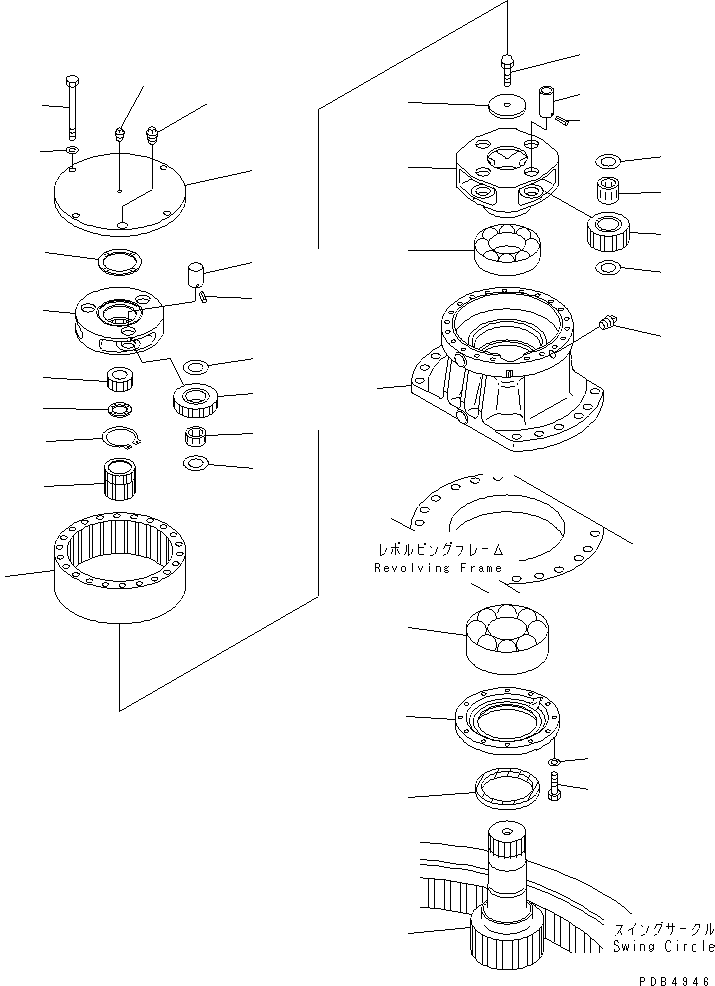 Komatsu parts book diagram for PC228USLC-2J S/N 15001-UP (For KUK / Chassis only): SWING MACHINERY (SUPPLY ONLY)