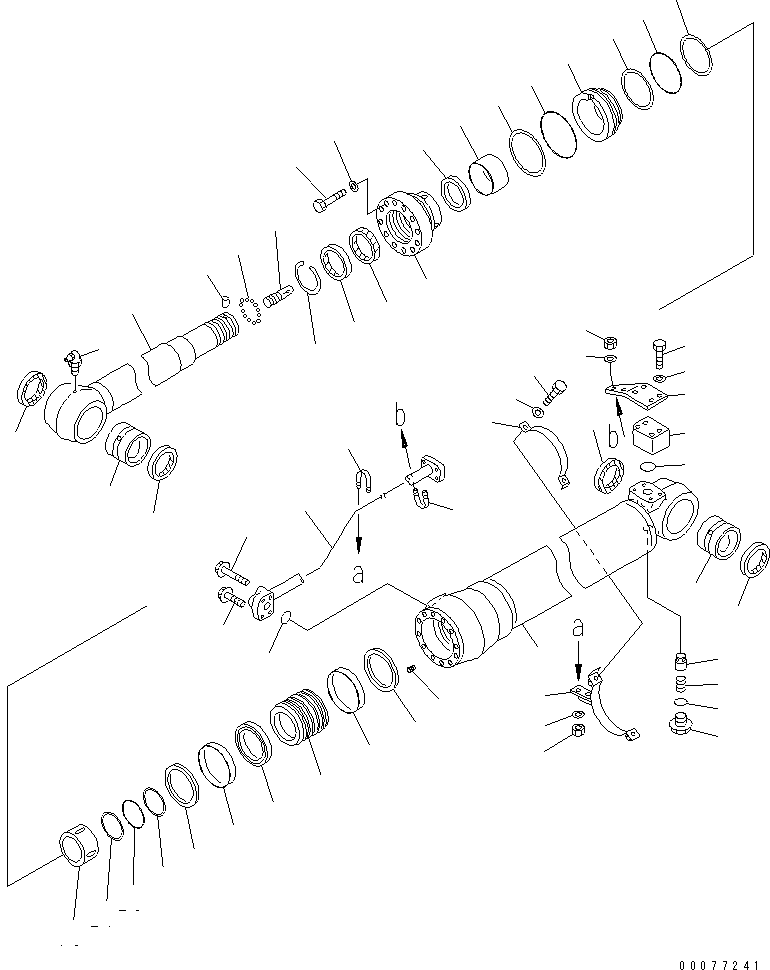 Komatsu parts book diagram for PC228USLC-2J S/N 15001-UP (For KUK / Chassis only): ARM CYLINDER(#15923-)