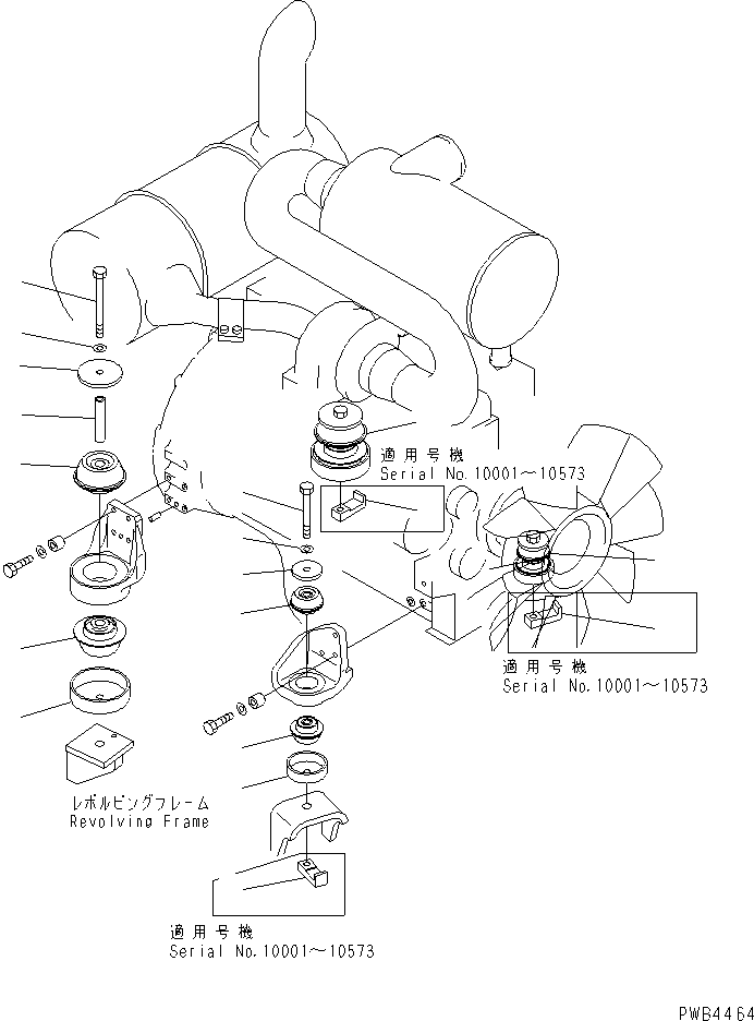 Excavators Komatsu / PC228UU-1-TN S/N 10001-UP(pc228u2r) / ENGINE MOUNT(030030 : B0100-01A0)