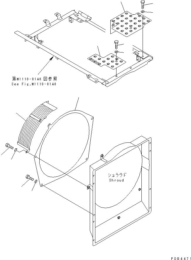 Komatsu parts book diagram for PC228UU-1-TN S/N 10001-UP: COOLING (FAN GUARD) (TUNNEL SPEC.)(#10001-10021)