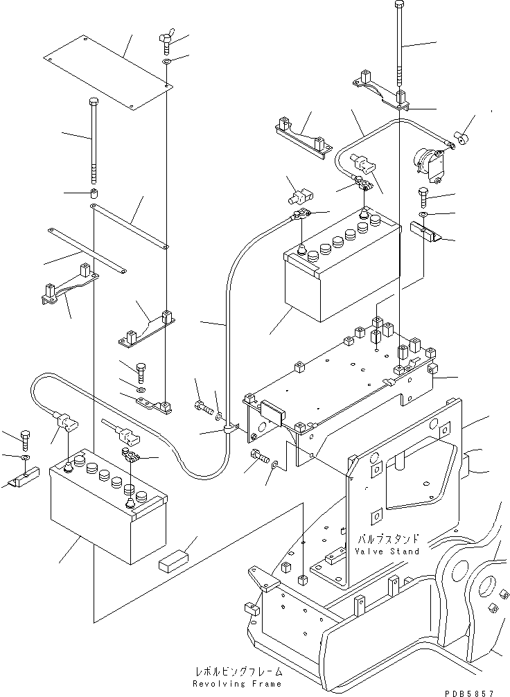 Komatsu parts book diagram for PC228UU-1-TN S/N 10001-UP: BATTERY(#10022-10573)