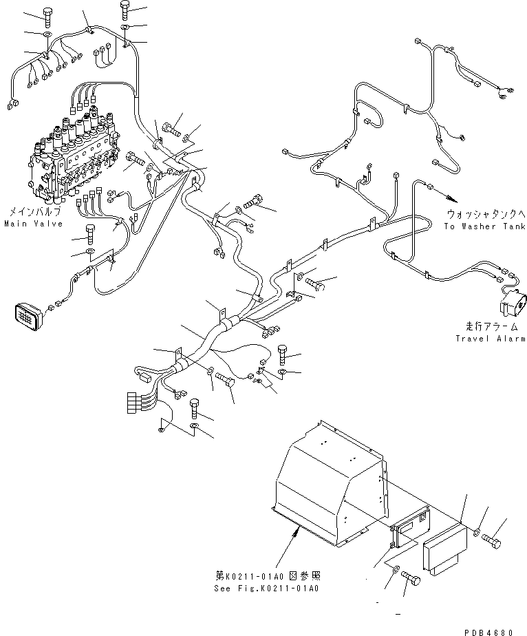 Excavators Komatsu / PC228UU-1-TN S/N 10001-UP(pc228u2r) / WIRING (MAIN HARNESS)(#10001-10021)(120070 : E0200-02A0)