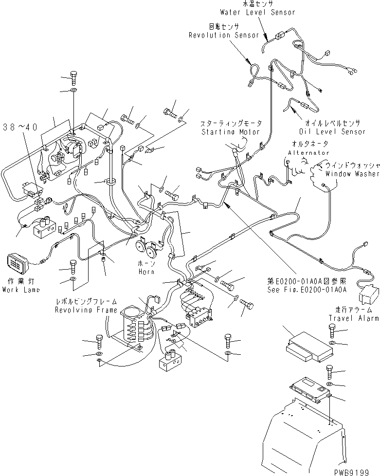Komatsu parts book diagram for PC228UU-1-TN S/N 10001-UP: WIRING (MAIN HARNESS)(#10022-11573)