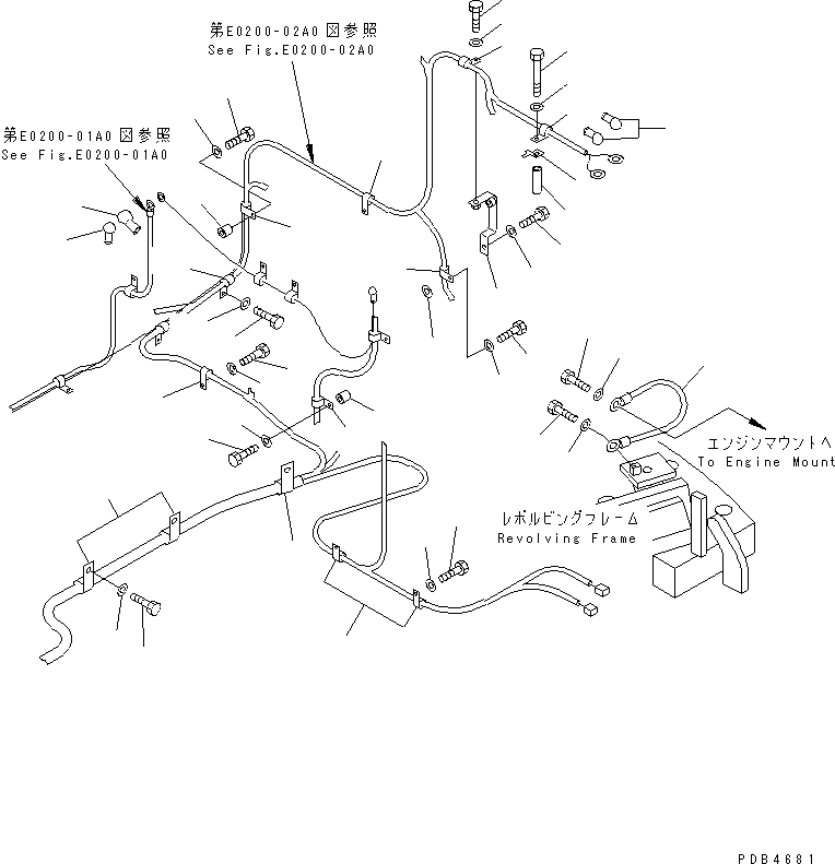 Excavators Komatsu / PC228UU-1-TN S/N 10001-UP(pc228u2r) / WIRING (MAIN HARNESS) (CLIP)(#10001-10021)(120090 : E0200-03A0)