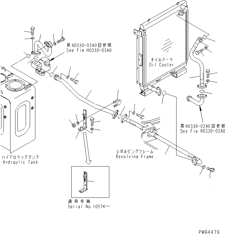 Excavators Komatsu / PC228UU-1-TN S/N 10001-UP(pc228u2r) / OIL COOLER LINE(150130 : H0320-01A0)