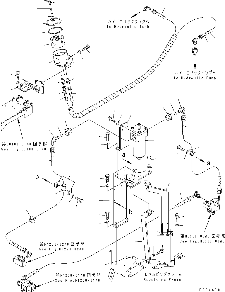 Excavators Komatsu / PC228UU-1-TN S/N 10001-UP(pc228u2r) / ATTACHMENT LINE (1 ACTUATOR) (RETURN)(#10001-10021)(150310 : H1270-03A0)