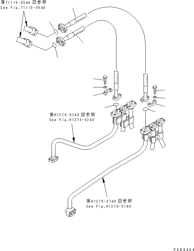 Excavators Komatsu / PC228UU-1-TN S/N 10001-UP(pc228u2r) / ATTACHMENT LINE (1 ACTUATOR) (HOSE)(#10001-10021)(150330 : H1270-04A0)