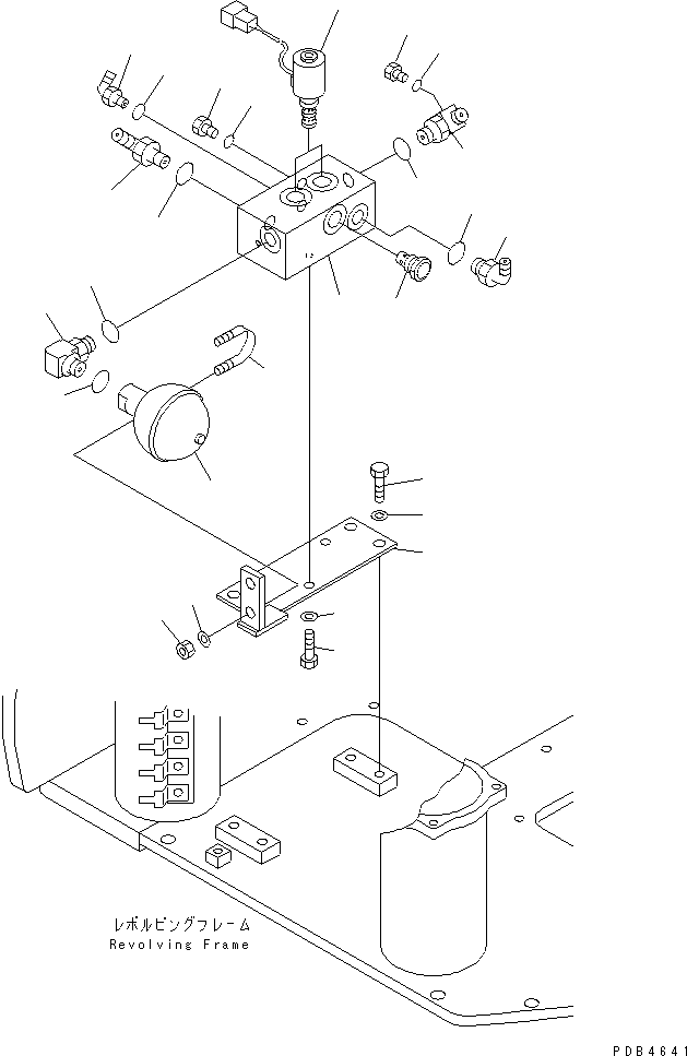 Komatsu parts book diagram for PC228UU-1-TN S/N 10001-UP: SOLENOID VALVE (VALVE) (SWING BRAKE AND LEVER LOCK)(#10001-10573)