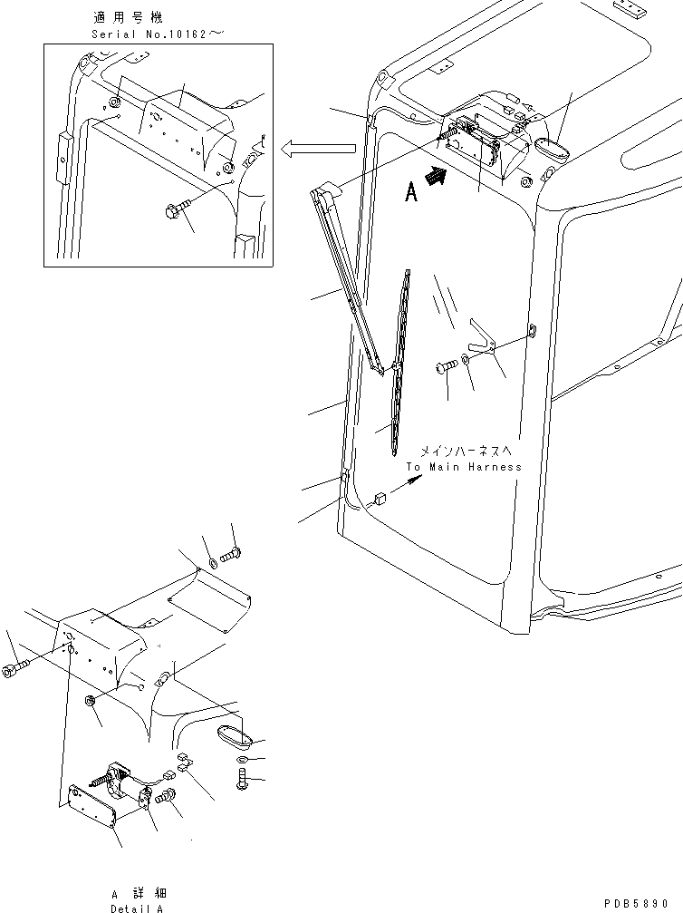 Komatsu parts book diagram for PC228UU-1-TN S/N 10001-UP: OPERATOR'S CAB (WIRING)(#10022-10573)