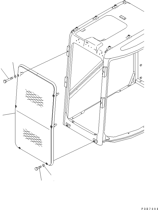 Komatsu parts book diagram for PC228UU-1-TN S/N 10001-UP: FRONT GUARD(#10022-)