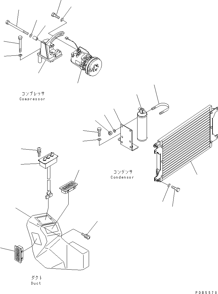 Excavators Komatsu / PC228UU-1-TN S/N 10001-UP(pc228u2r) / AIR CONDITIONER (UNIT)(#10022-10573)(210250 : K0700-01A1)