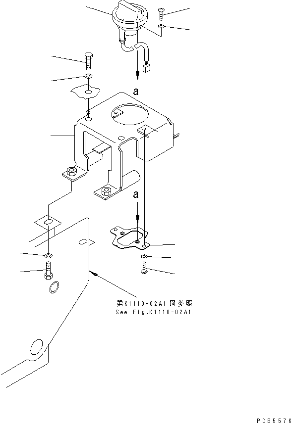 Komatsu parts book diagram for PC228UU-1-TN S/N 10001-UP: FLOOR FRAME (FUEL CONTROL)(#10022-10573)