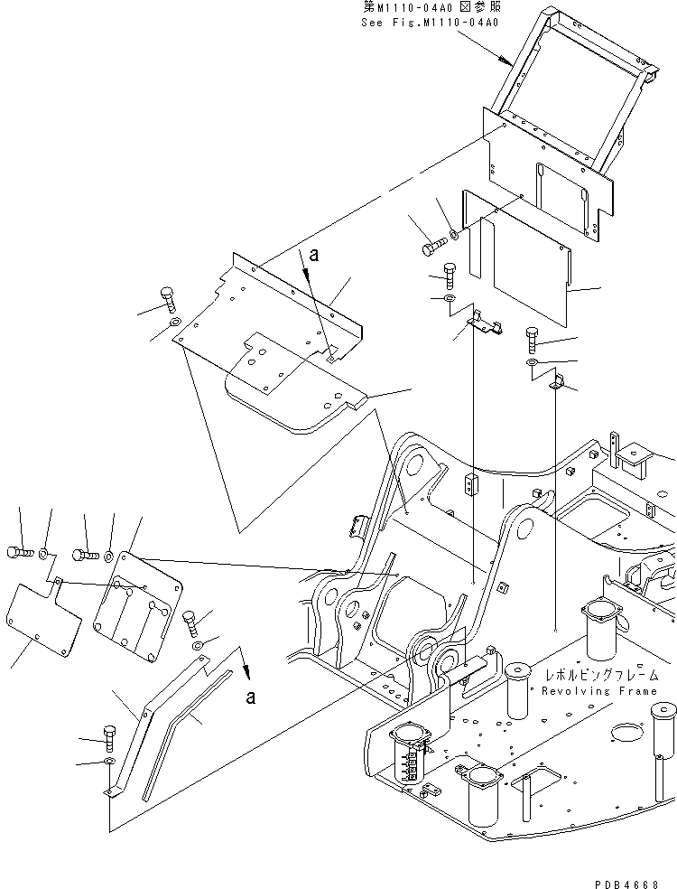 Excavators Komatsu / PC228UU-1-TN S/N 10001-UP(pc228u2r) / HOOD (PARTITON COVER) (1/2) (TUNNEL SPEC.)(#10001-10021)(240050 : M1110-03A0)