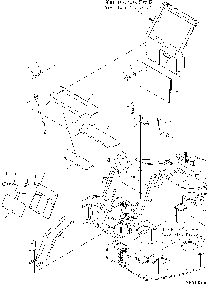 Excavators Komatsu / PC228UU-1-TN S/N 10001-UP(pc228u2r) / HOOD (PARTITON COVER) (1/2)(#10022-10573)(240060 : M1110-03A0A)