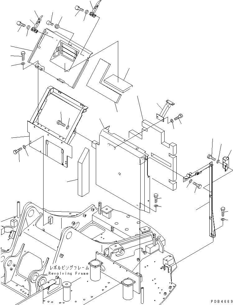 Excavators Komatsu / PC228UU-1-TN S/N 10001-UP(pc228u2r) / HOOD (PARTITON COVER) (2/2) (TUNNEL SPEC.)(#10001-10021)(240070 : M1110-04A0)