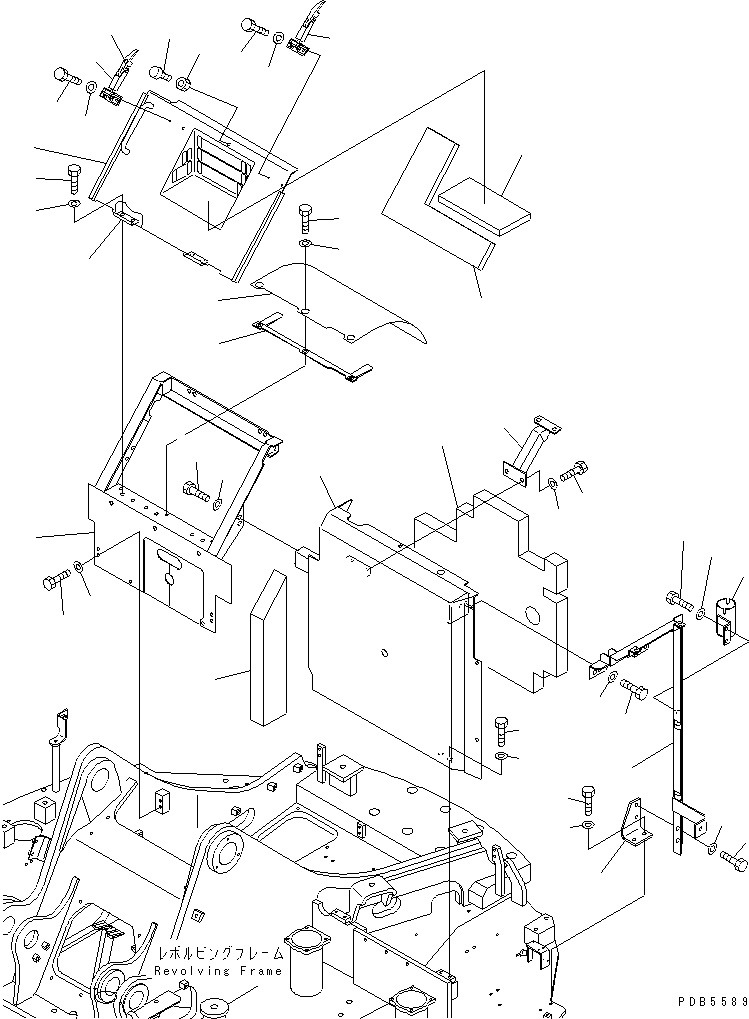 Excavators Komatsu / PC228UU-1-TN S/N 10001-UP(pc228u2r) / HOOD (PARTITON COVER) (2/2)(#10022-10573)(240080 : M1110-04A0A)