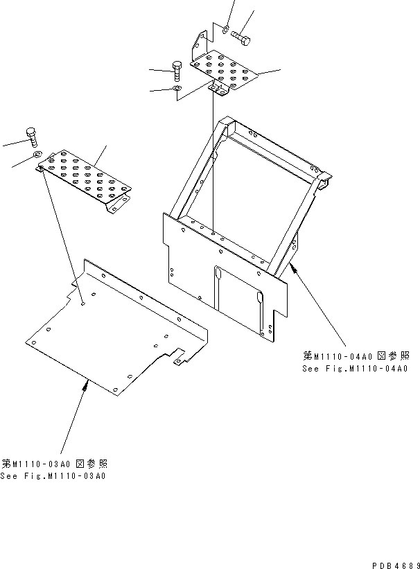 Komatsu parts book diagram for PC228UU-1-TN S/N 10001-UP: HOOD (STEP)(#10001-10021)