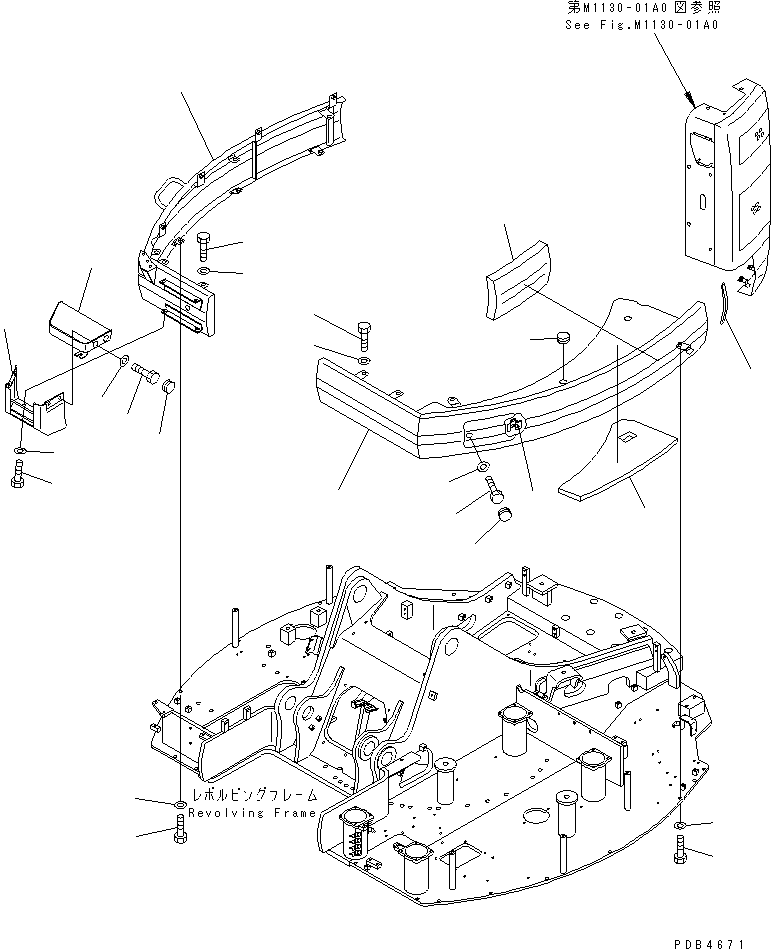 Excavators Komatsu / PC228UU-1-TN S/N 10001-UP(pc228u2r) / SIDE COVER (R.H.)(#10001-10021)(240140 : M1140-01A0)