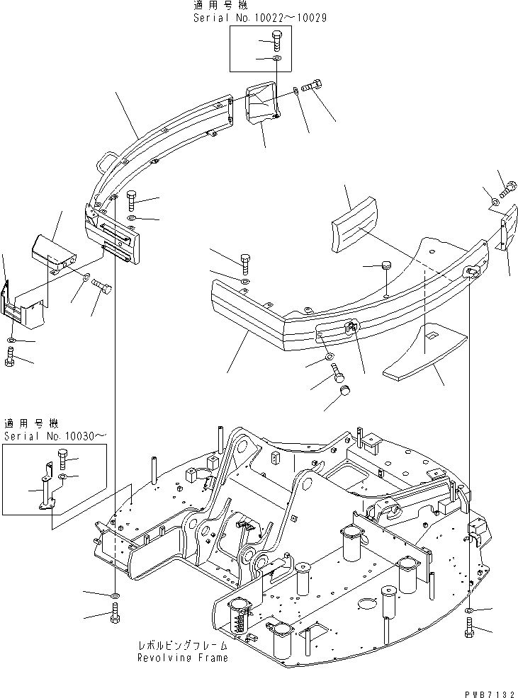 Excavators Komatsu / PC228UU-1-TN S/N 10001-UP(pc228u2r) / SIDE COVER (R.H.)(#10022-10573)(240150 : M1140-01A0A)
