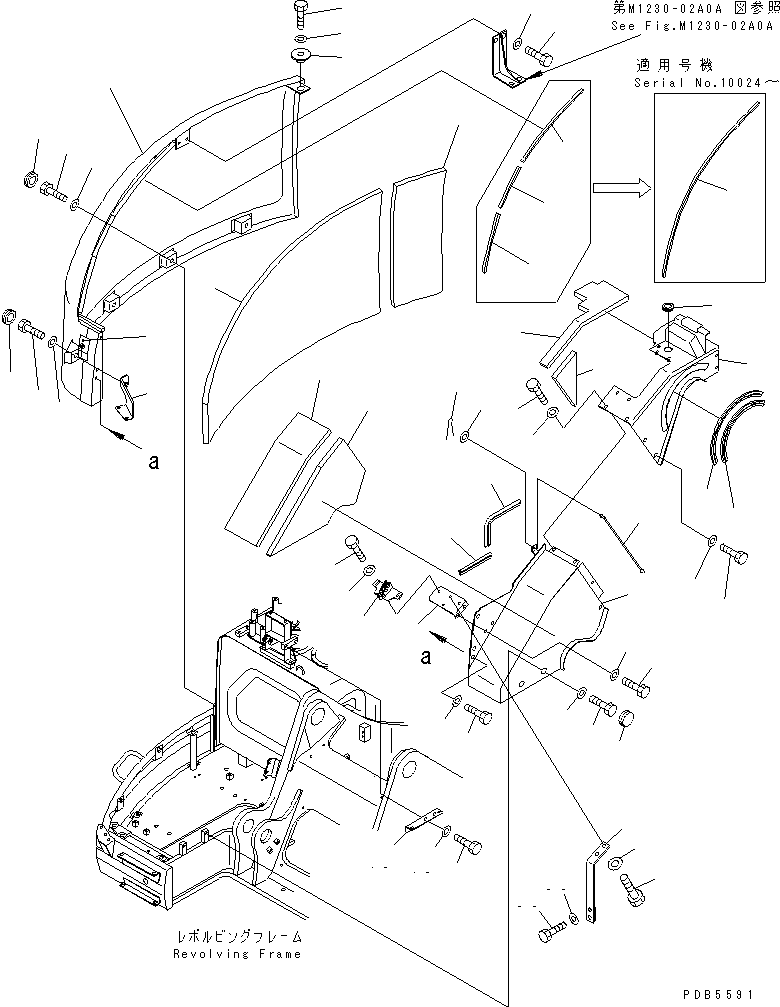 Excavators Komatsu / PC228UU-1-TN S/N 10001-UP(pc228u2r) / FRONT COVER (COVER) (1/2)(#10022-10573)(240170 : M1230-01A0A)