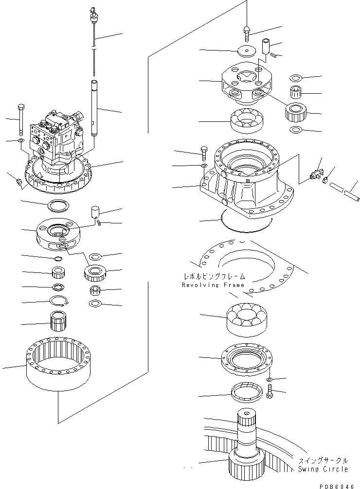 Komatsu parts book diagram for PC228UU-1-TN S/N 10001-UP: SWING MACHINERY(#10022-10573)