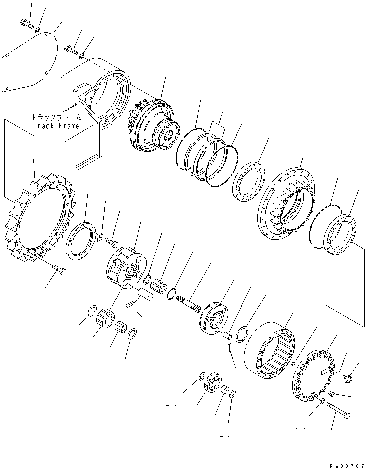 Komatsu parts book diagram for PC228UU-1-TN S/N 10001-UP: FINAL DRIVE (TRAVEL SPEED 3RD)(#10001-10573)