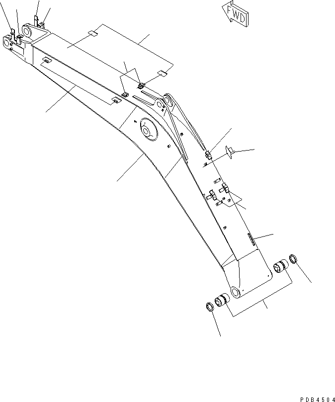 Komatsu parts book diagram for PC228UU-1-TN S/N 10001-UP: MONO-BOOM (4.8M BOOM) (FOR ADDITIONAL PIPING)(#10001-10573)