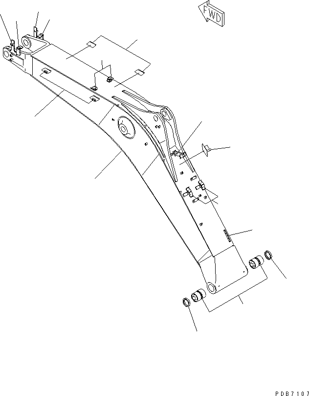 Komatsu parts book diagram for PC228UU-1-TN S/N 10001-UP: MONO-BOOM (4.5M BOOM) (HEAVY DUTY)(#10128-10573)