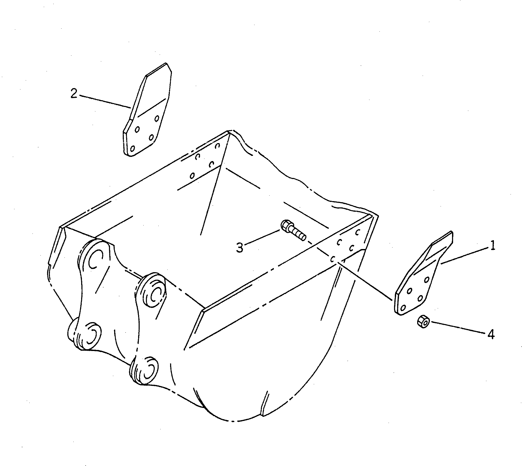 Komatsu parts book diagram for PC228UU-1-TN S/N 10001-UP: SIDE CUTTER (FOR BUCKET)