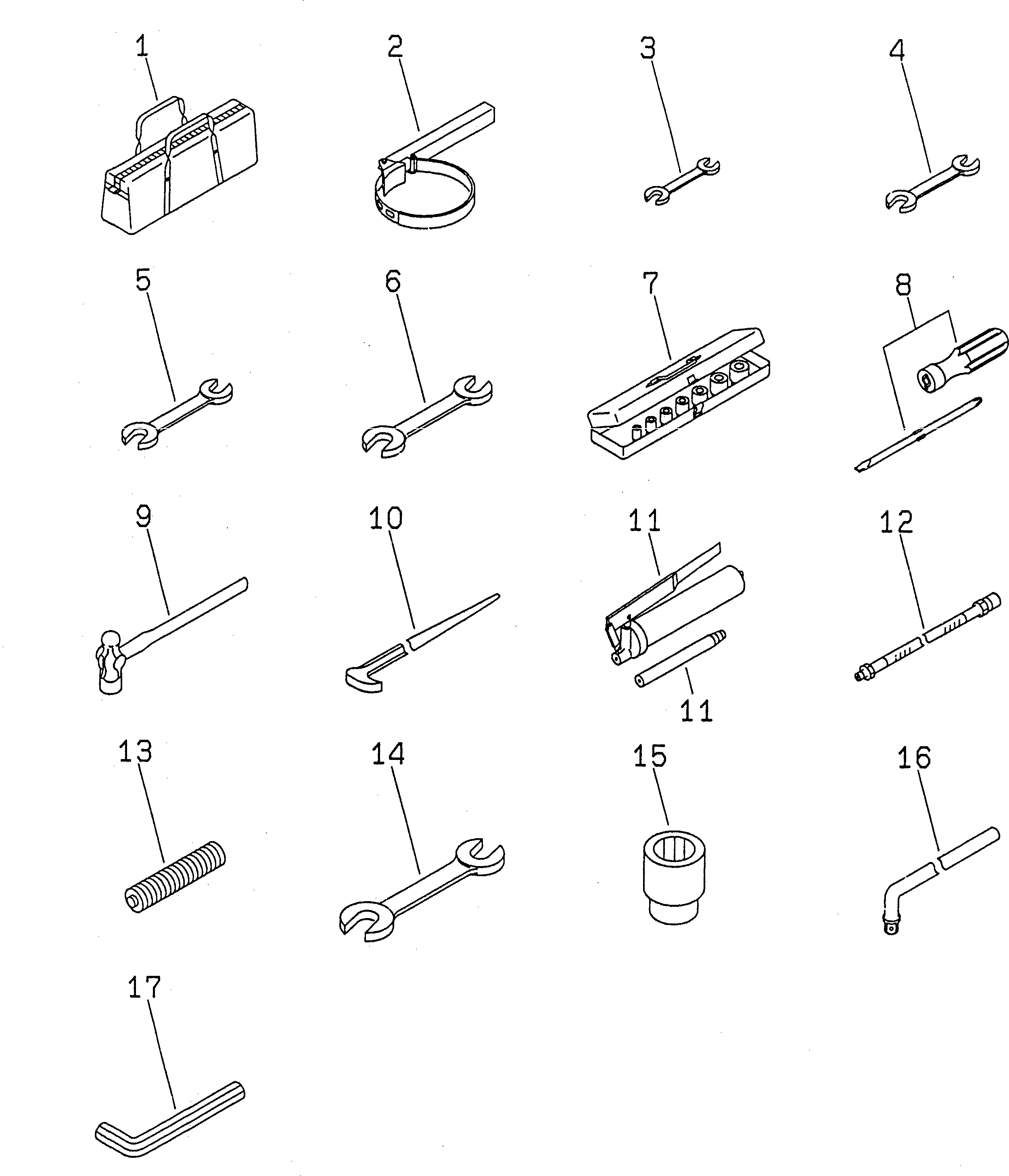 Excavators Komatsu / PC228UU-1-TN S/N 10001-UP(pc228u2r) / TOOL KIT(#10001-10021)(420010 : V0300-01A0)
