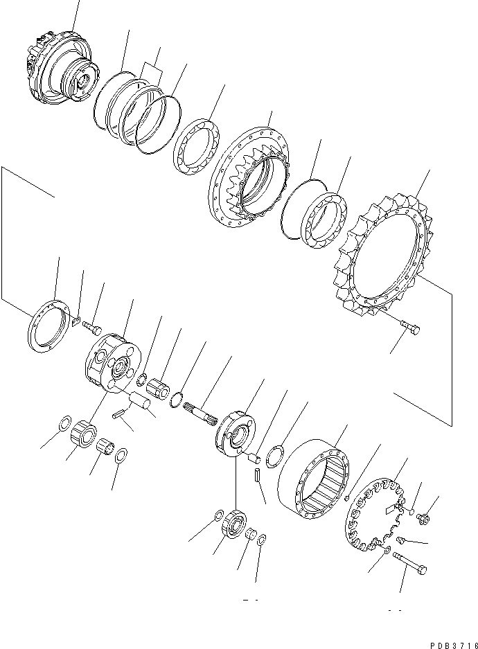 Komatsu parts book diagram for PC228UU-1-TN S/N 10001-UP: FINAL DRIVE (TRAVEL SPEED 3RD) (SUPPLY ONLY)(#10022-10573)