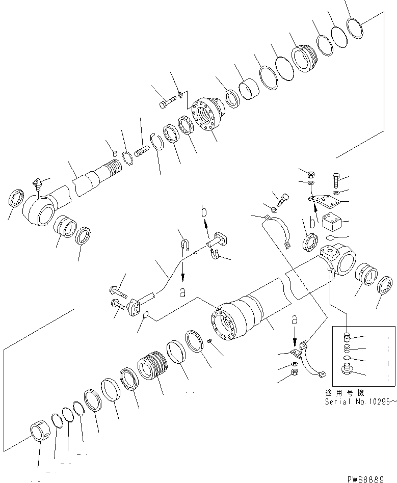 Komatsu parts book diagram for PC228UU-1-TN S/N 10001-UP: ARM CYLINDER(#10001-10573)