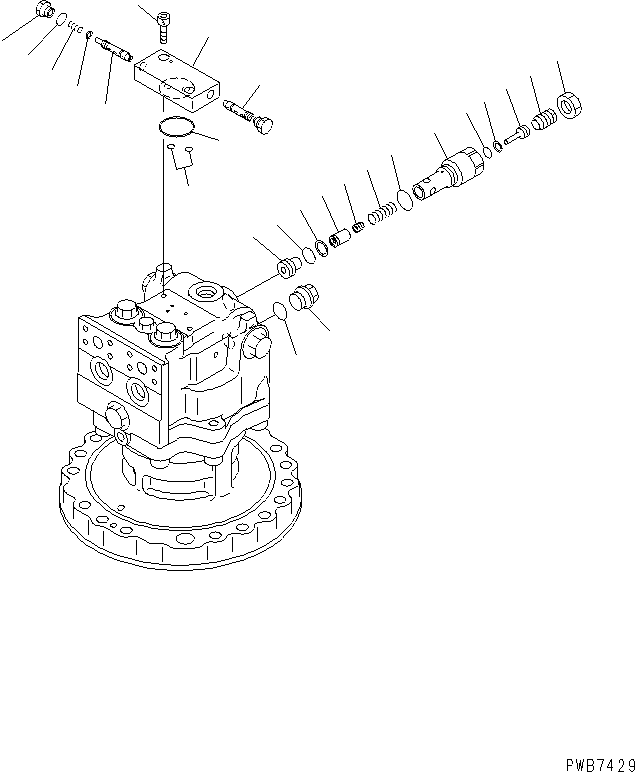 Komatsu parts book diagram for PC228UU-1-TN S/N 10001-UP: SWING MOTOR (3/3)(#10574-)