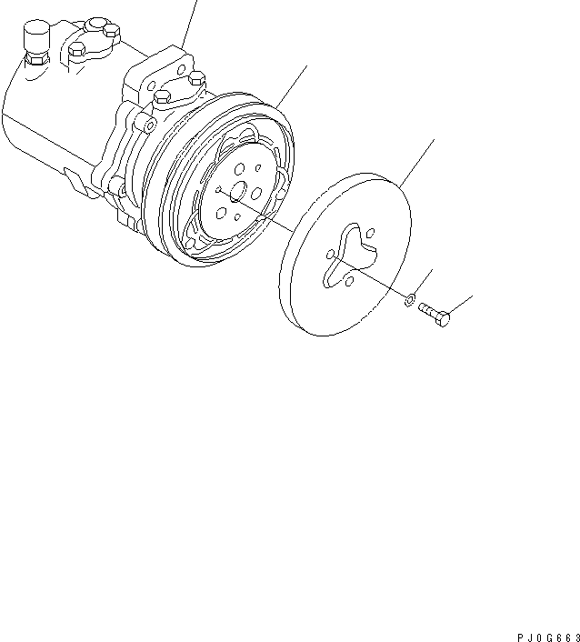 Komatsu parts book diagram for PC228UU-1-TN S/N 10001-UP: AIR COMRESSOR UNIT (FOR AIR CONDITIONER)(#10022-)