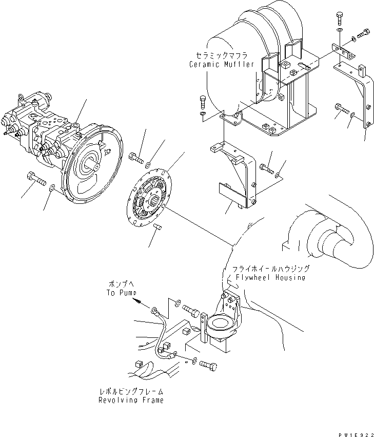 Komatsu parts book diagram for PC228US-1T S/N 11001-UP (For Formosa): DAMPER AND PUMP(#11729-)