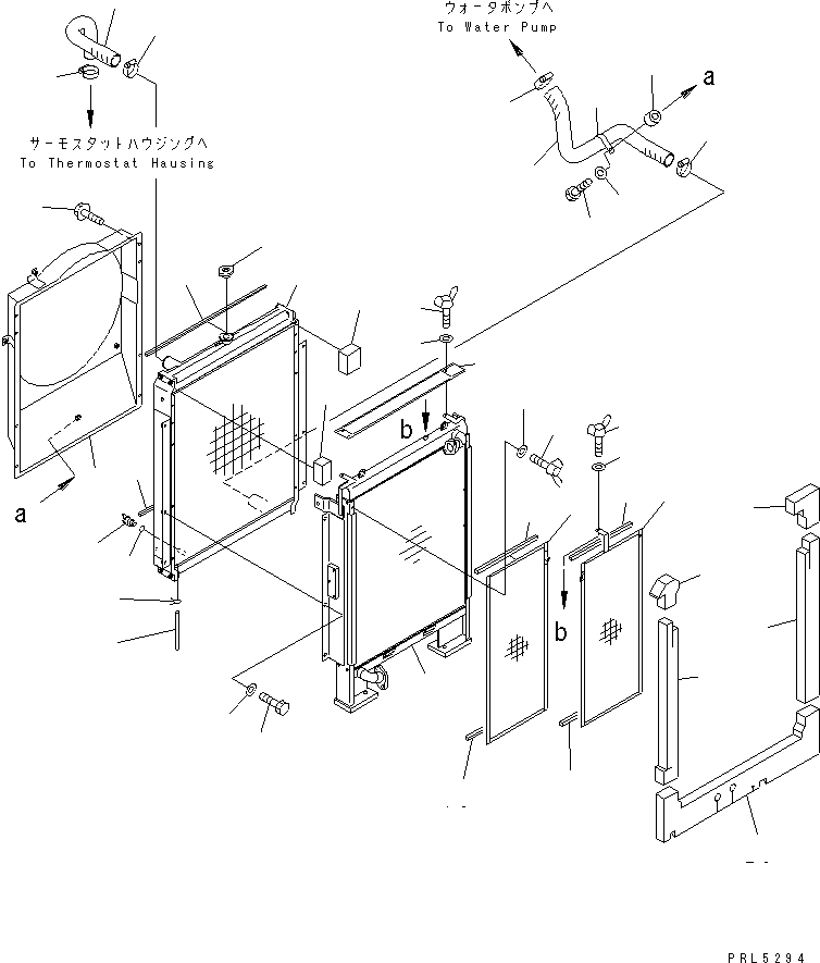 Komatsu parts book diagram for PC228US-1T S/N 11001-UP (For Formosa): COOLING (RADIATOR AND PIPING)(#11704-)