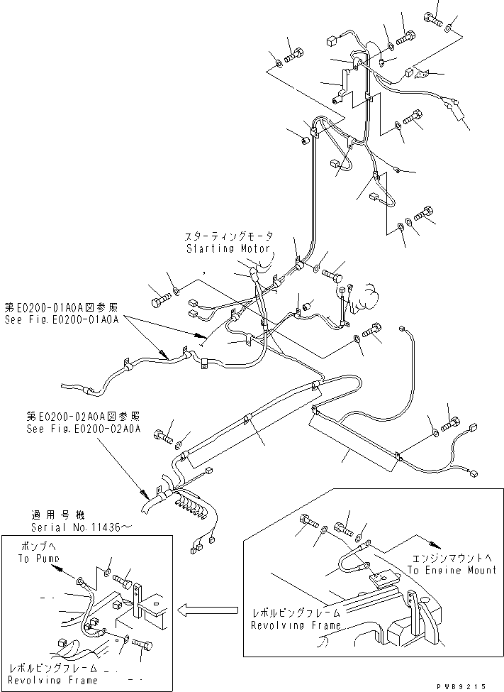 Komatsu parts book diagram for PC228US-1T S/N 11001-UP (For Formosa): WIRING (MAIN HARNESS) (CLIP)