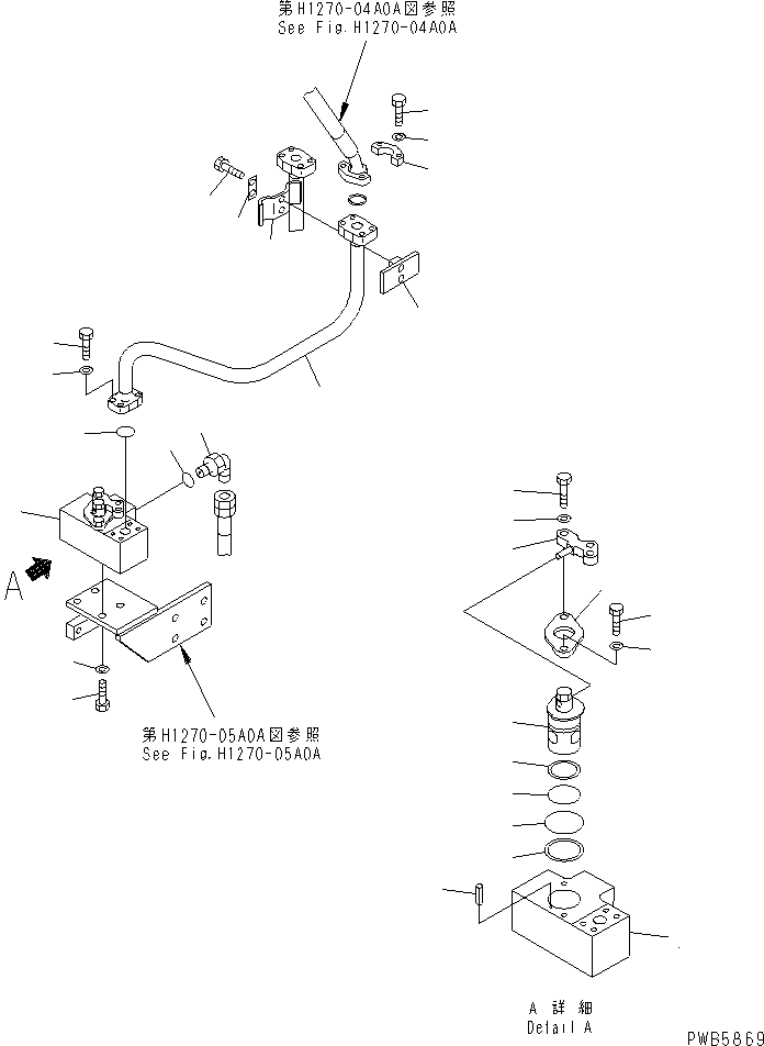 Komatsu parts book diagram for PC228US-1T S/N 11001-UP (For Formosa): ATTACHMENT LINE (1 ACTUATOR) (CROSS VALVE ? R.H.)