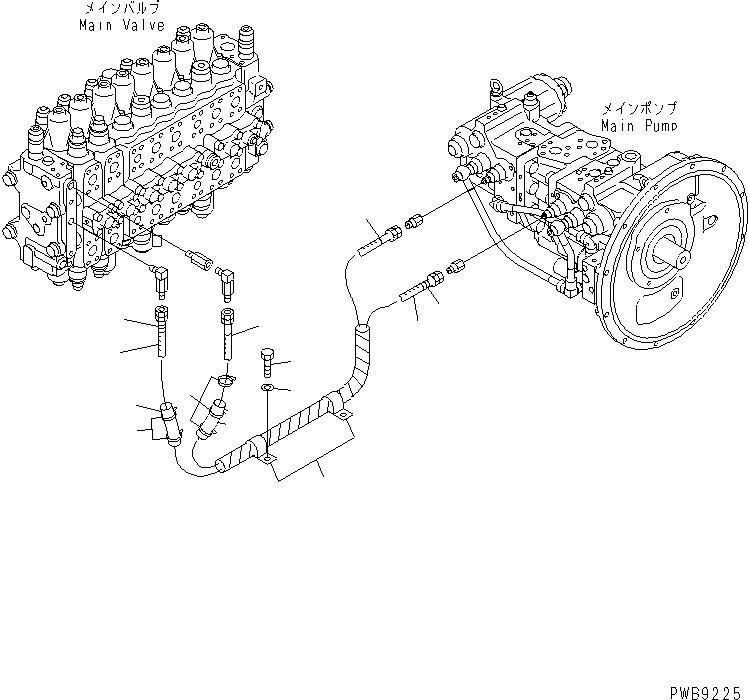 Komatsu parts book diagram for PC228US-1T S/N 11001-UP (For Formosa): LS LINES (1 ACTUATOR)