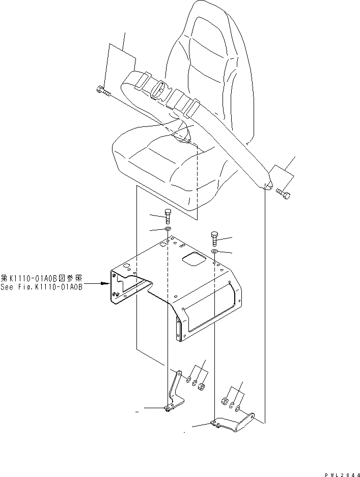 Komatsu parts book diagram for PC228US-1T S/N 11001-UP (For Formosa): SEAT BELT