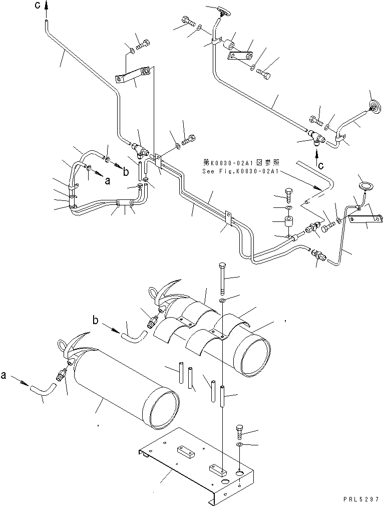 Komatsu parts book diagram for PC228US-1T S/N 11001-UP (For Formosa): FIRE EXTINGUISHER (FRONT SIDE) (TUNNEL SPEC.)(#11663-)