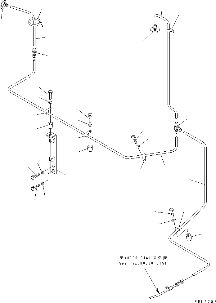 Komatsu parts book diagram for PC228US-1T S/N 11001-UP (For Formosa): FIRE EXTINGUISHER (REAR SIDE) (TUNNEL SPEC.)(#11663-)