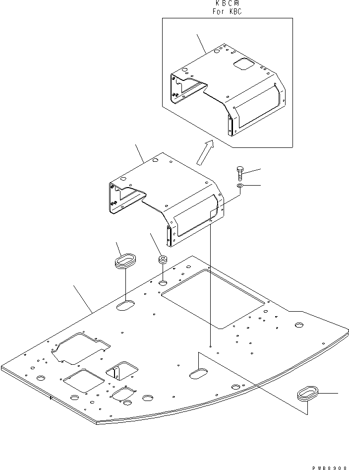 Komatsu parts book diagram for PC228US-1T S/N 11001-UP (For Formosa): FLOOR FRAME (FLOOR FRAME) (TUNNEL SPEC.)