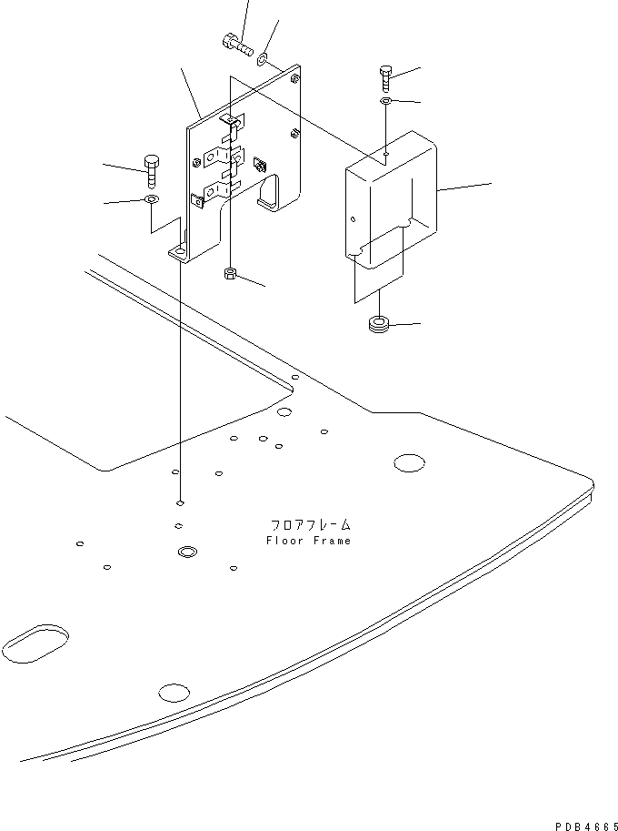 Komatsu parts book diagram for PC228US-1T S/N 11001-UP (For Formosa): FLOOR FRAME (CERAMIC MONITOR BRACKET) (TUNNEL SPEC.)