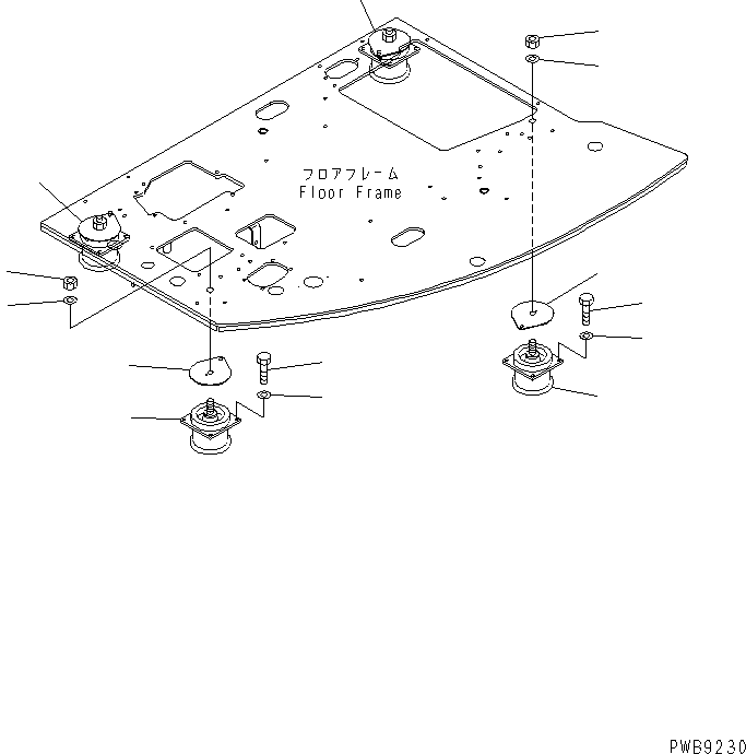 Komatsu parts book diagram for PC228US-1T S/N 11001-UP (For Formosa): FLOOR MOUNT