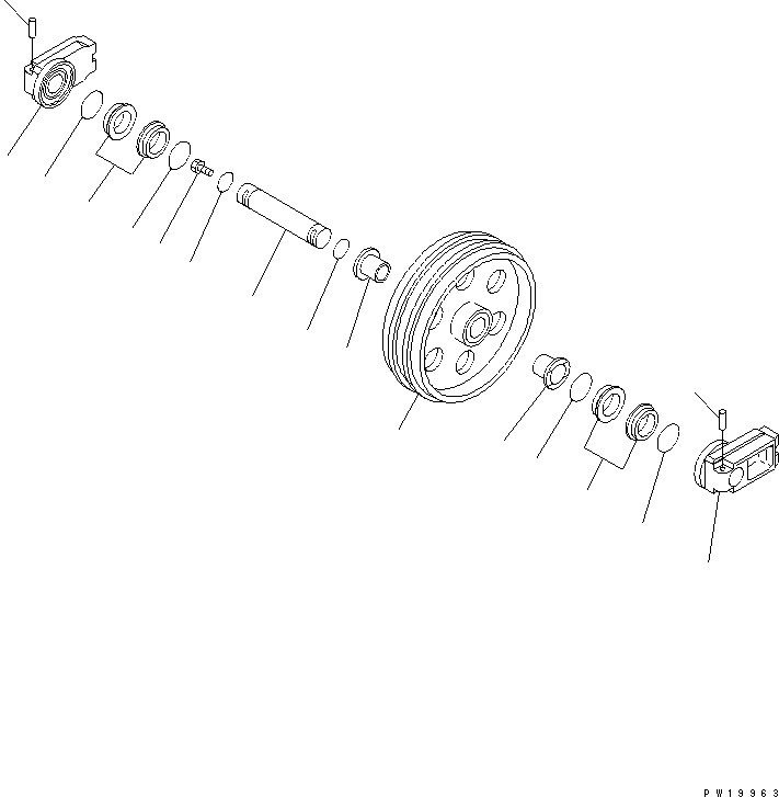 Komatsu parts book diagram for PC228US-1T S/N 11001-UP (For Formosa): FRONT IDLER